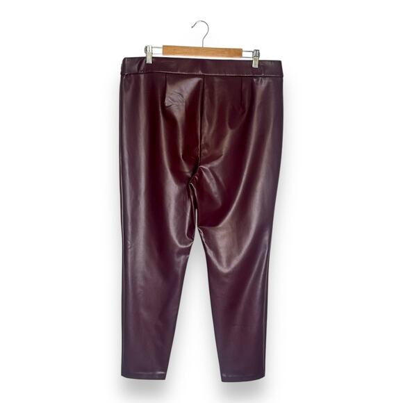 Talbots Women's Faux Leather Leggings Size 16 Rich Burgundy P233016329 Pants - Picture 5 of 10
